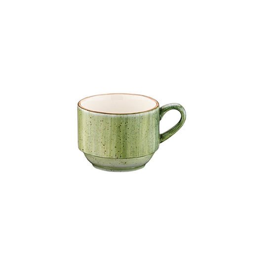 Turgla Vitrified Therapy dia.2.5" h:2" 3 oz. Round Green Vitrified Espresso Cup - Case Pack: 6