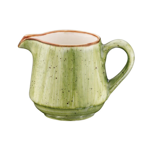 Turgla Vitrified Therapy dia.1.75" h:2" 3 oz. Round Green Vitrified Creamer - Case Pack: 24