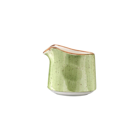 Turgla Vitrified Therapy dia.2.25" h:2" 2 oz. Round Green Vitrified Creamer - Case Pack: 24