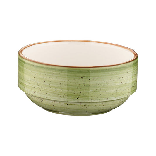 Porcelain Therapy dia.5.5" h:2.5" 17 oz. Round Green Porcelain Bowl - Case Pack: 12