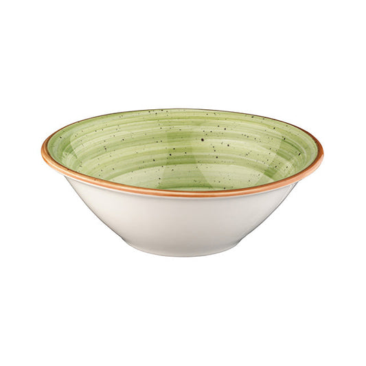 Porcelain Therapy dia.6.25" h:2" 13 oz. Round Green Porcelain Bowl - Case Pack: 12