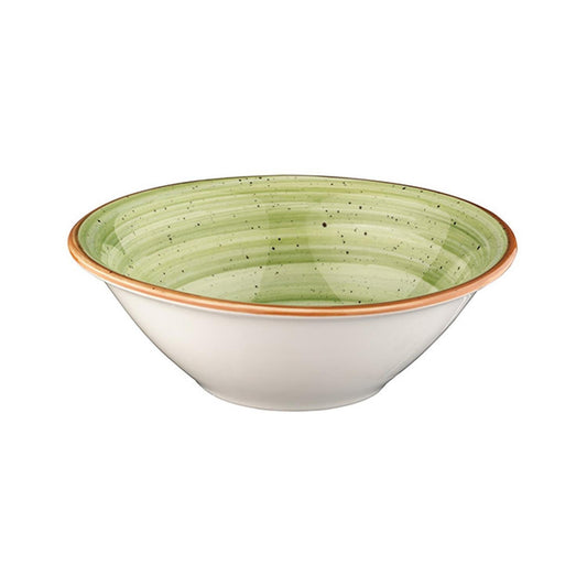 Turgla Vitrified Therapy dia.7" h:2.5" 23 oz. Round Green Vitrified Bowl - Case Pack: 12