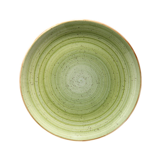 Porcelain Therapy dia.7.5" Round Green Porcelain Plate - Case Pack: 12