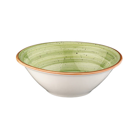 Porcelain Therapy dia.8" h:2.5" 30 oz. Round Green Porcelain Bowl - Case Pack: 6