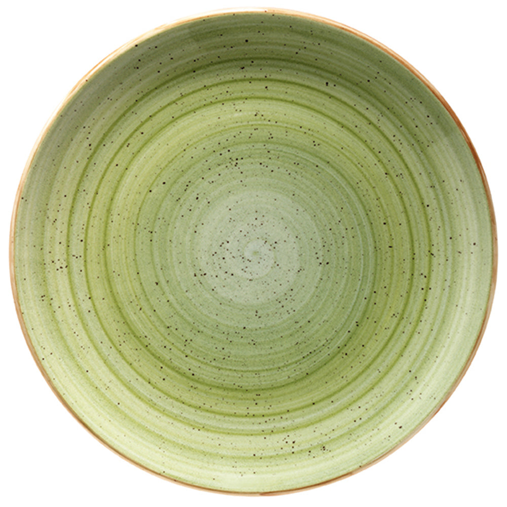 Porcelain Therapy dia.12" Round Green Porcelain Plate - Case Pack: 6