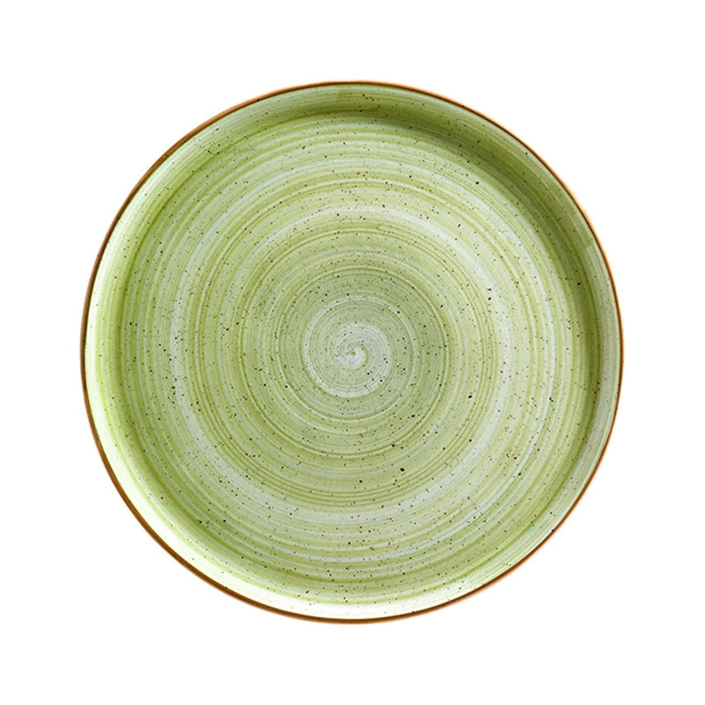 Turgla Vitrified Therapy dia.12.75" Round Green Vitrified Plate - Case Pack: 6