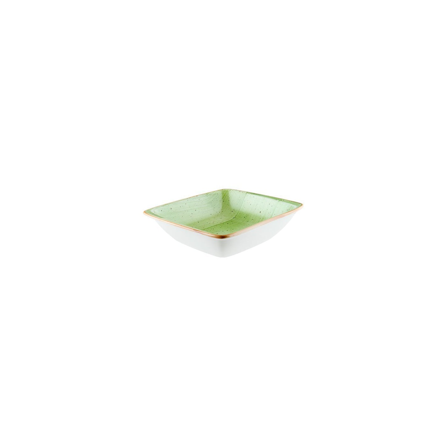 Turgla Vitrified Therapy 7.5" x 6.5" x h:2" 20 oz. Square Green Vitrified Bowl - Case Pack: 12