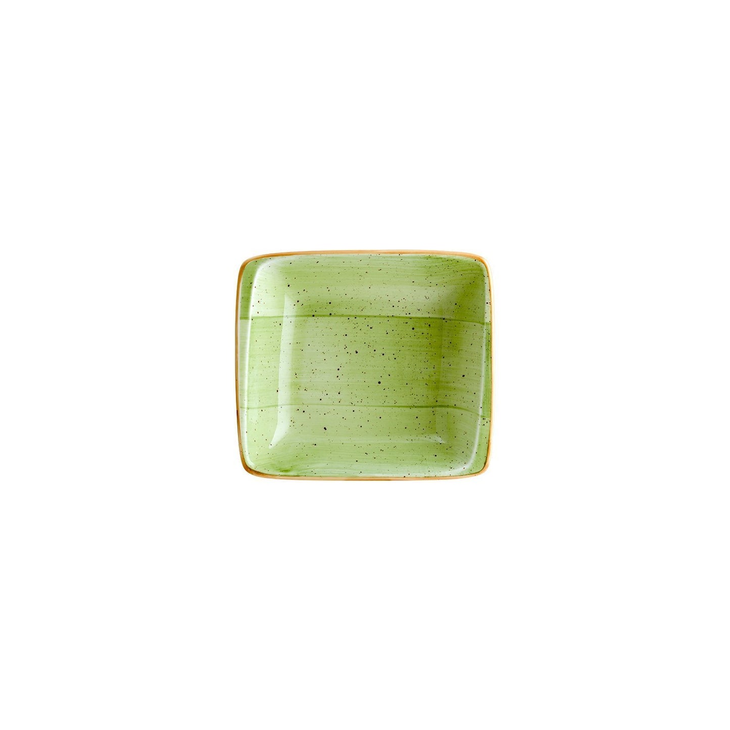 Turgla Vitrified Therapy 7.5" x 6.5" x h:2" 20 oz. Square Green Vitrified Bowl - Case Pack: 12