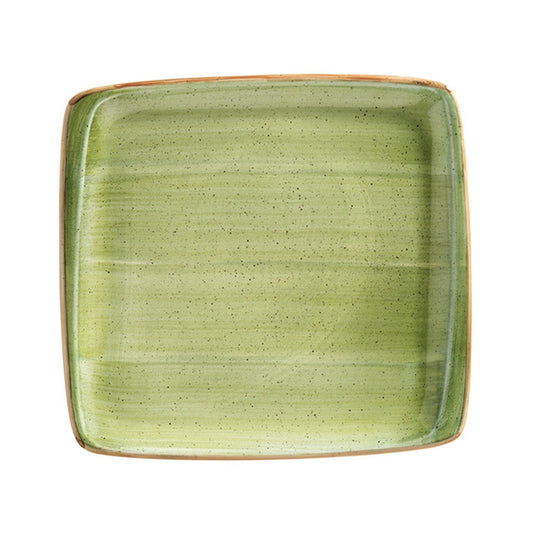 Turgla Vitrified Therapy 8.5" x 8" Square Green Vitrified Plate - Case Pack: 12
