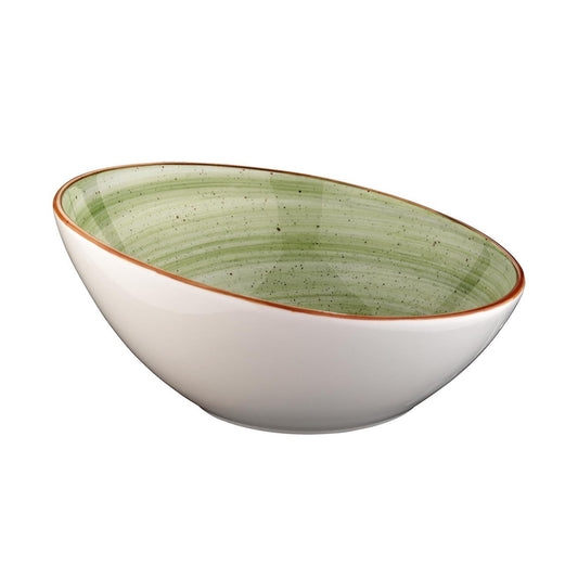 Turgla Vitrified Therapy dia.6.5" h:3" 12 oz. Round Green Vitrified Bowl - Case Pack: 12