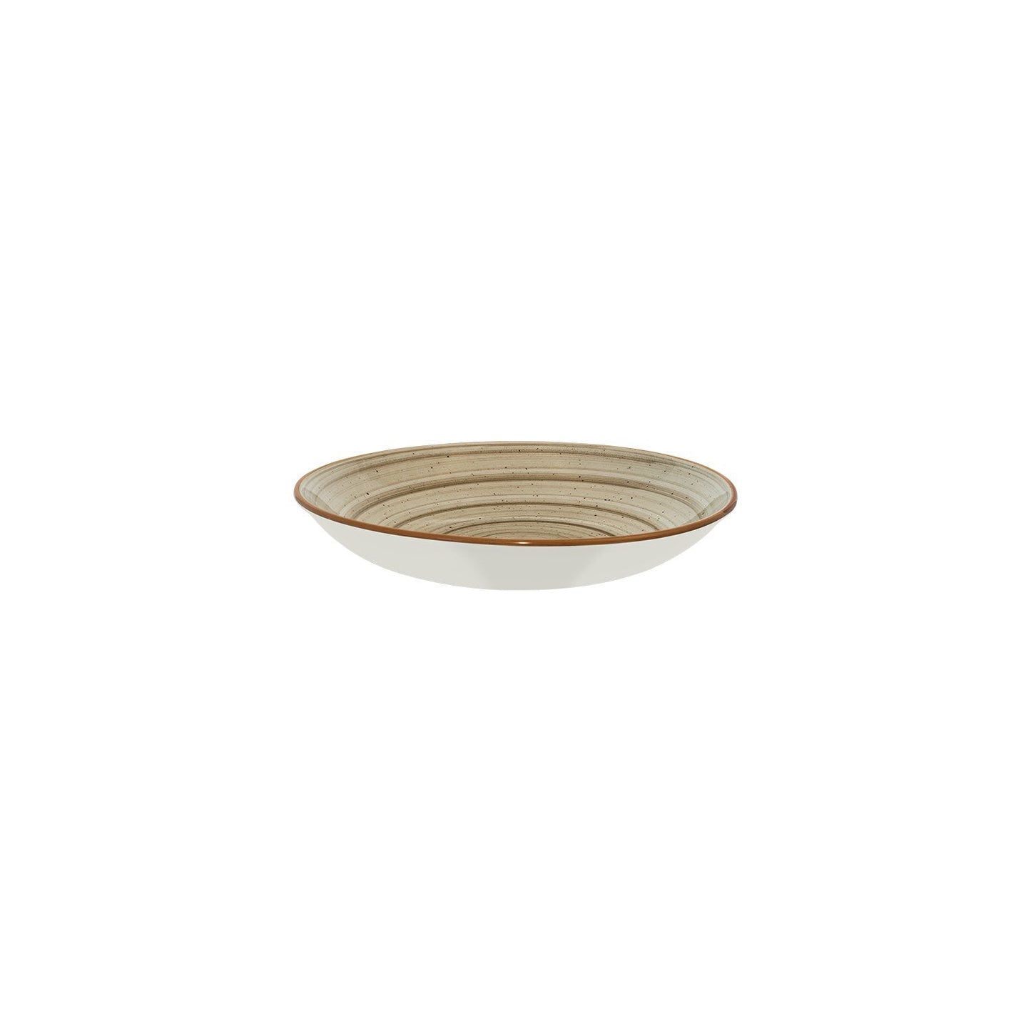 Porcelain Terrain dia.9" h:2" 34 oz. Round Brown Porcelain Bowl - Case Pack: 6