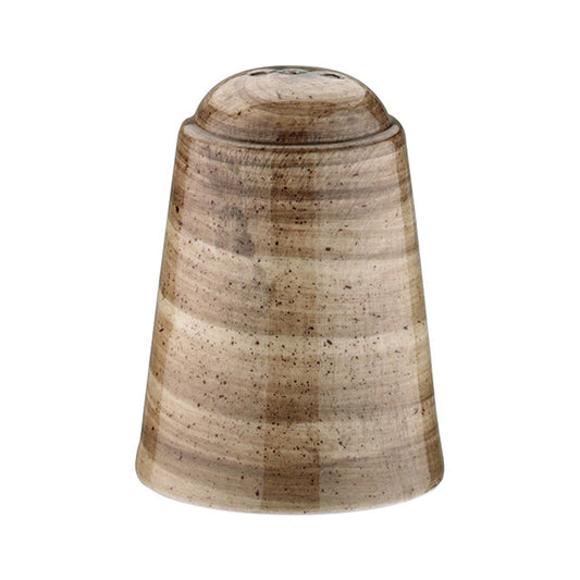 Porcelain Terrain  Round Brown Porcelain Salt Shaker - Case Pack: 24