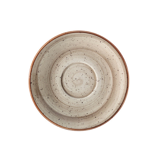 Porcelain Terrain dia.6" Round Brown Porcelain Saucer - Case Pack: 6