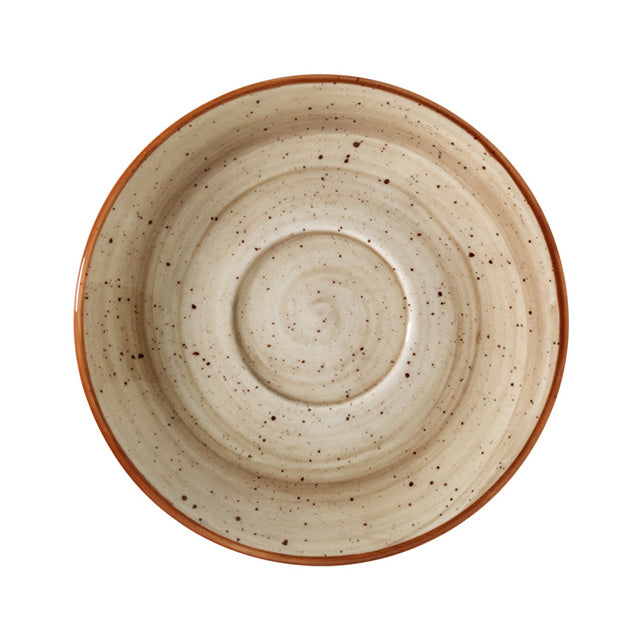 Porcelain Terrain dia.5" Round Brown Porcelain Saucer - Case Pack: 6