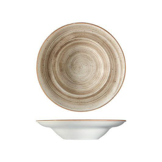 Turgla Vitrified Terrain dia.11.75" h:2.5" 19 oz. Round Brown Vitrified Bowl - Case Pack: 6
