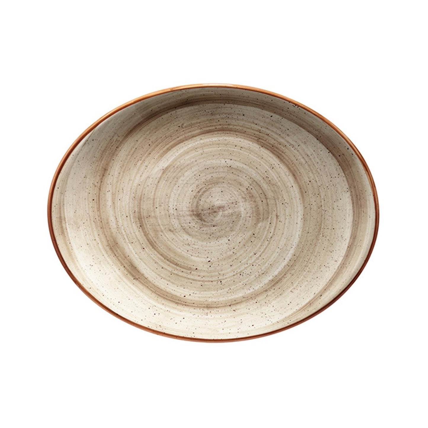 Terrain 12.25" x 9.5" x h:1" Oval Brown Vitrified Platter