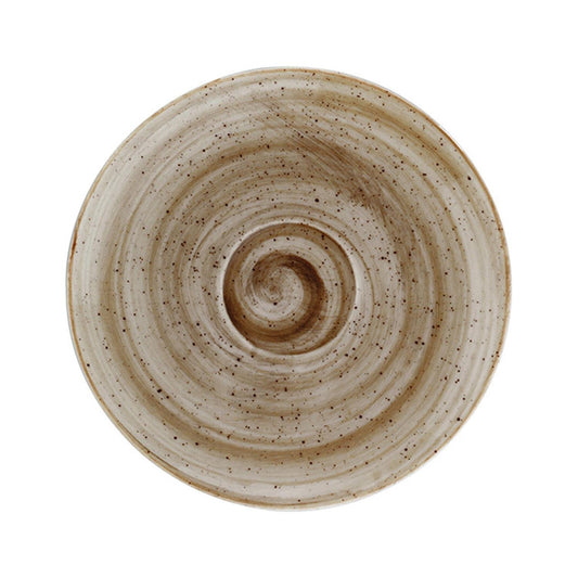 Terrain dia.4.75" Round Brown Vitrified Saucer