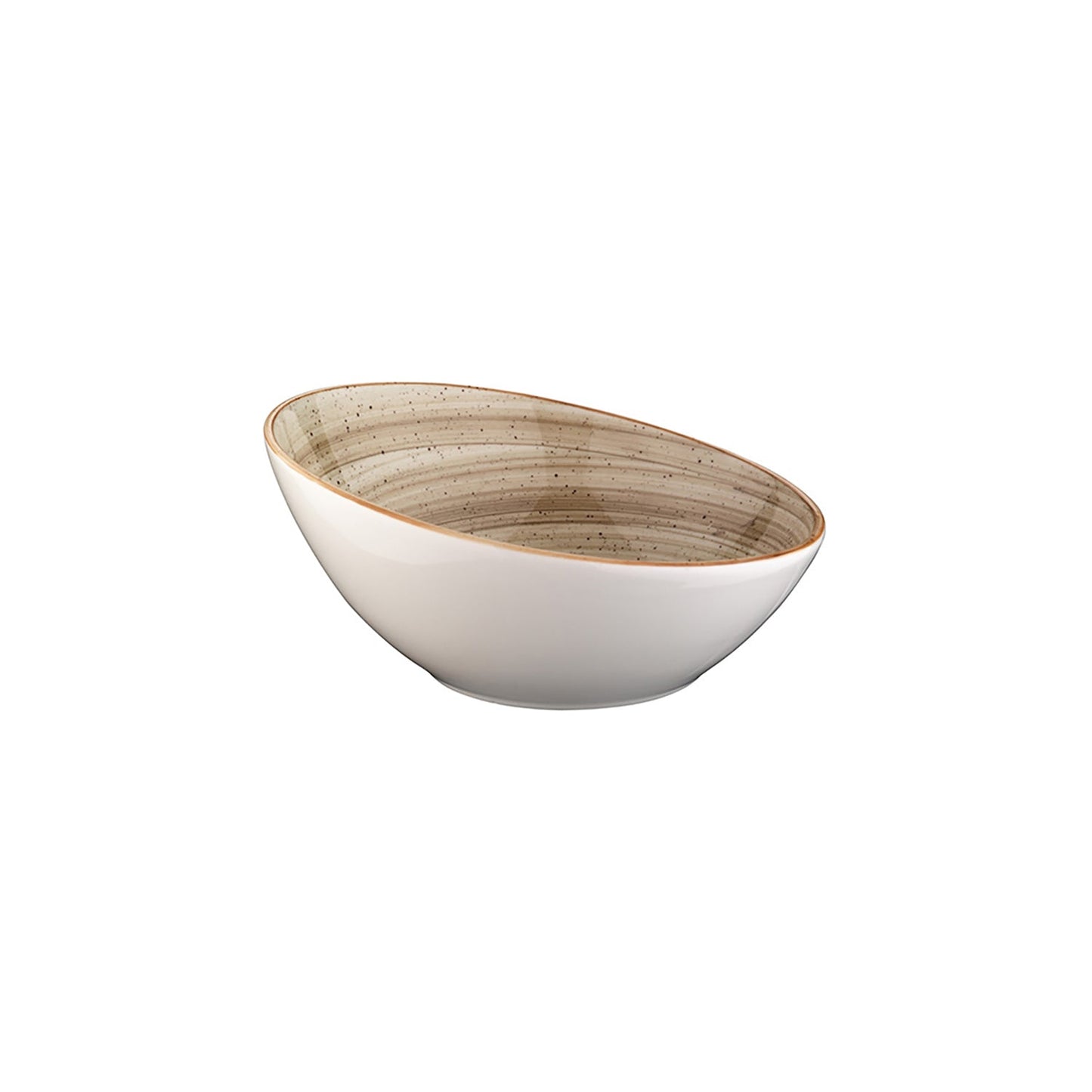 Porcelain Terrain dia.6.5" h:3" 12 oz. Round Brown Porcelain Bowl - Case Pack: 12