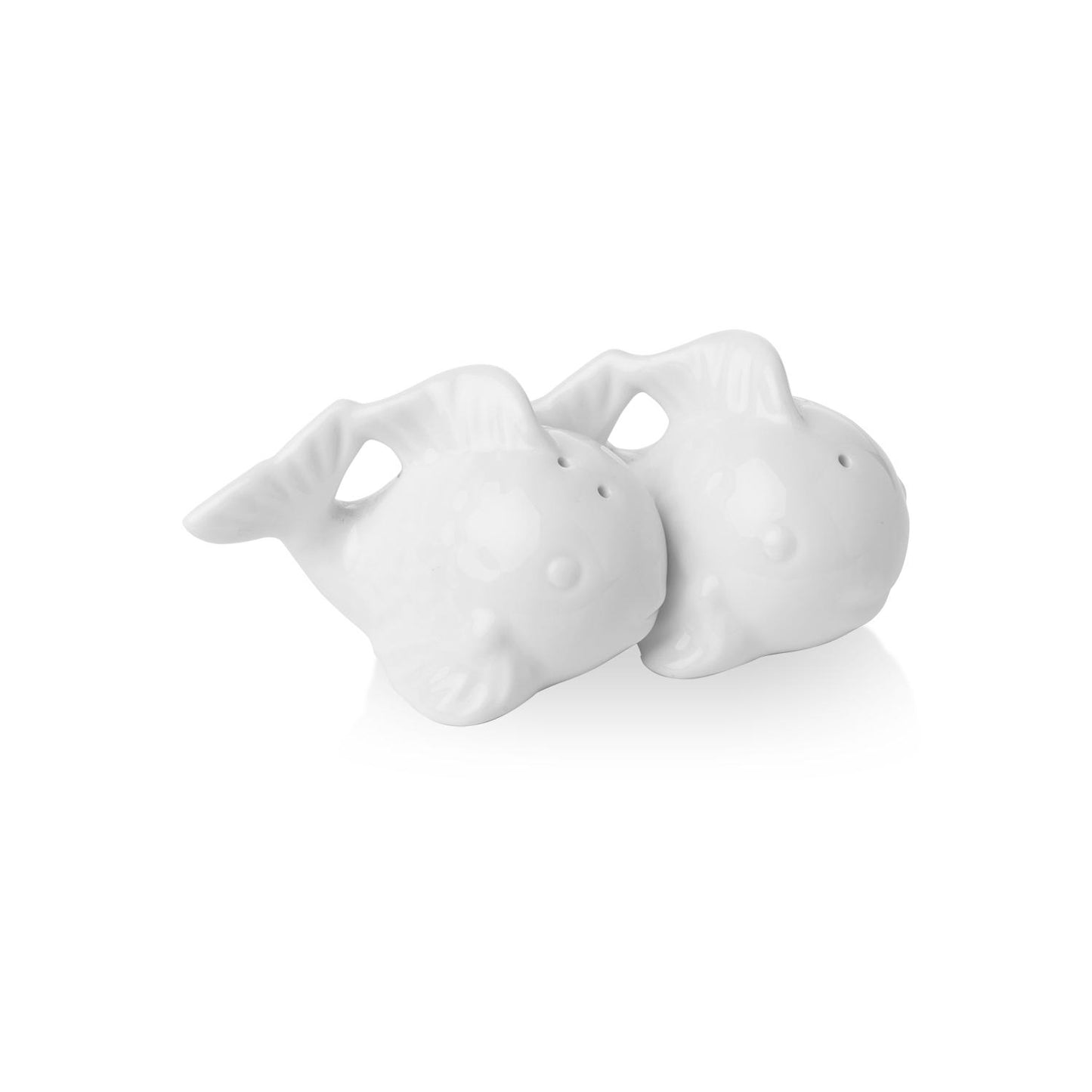 Porcelain 3.25" x 2.5" x h:2.5" Organic White Porcelain Salt & Pepper Shaker Set - Case Pack:24