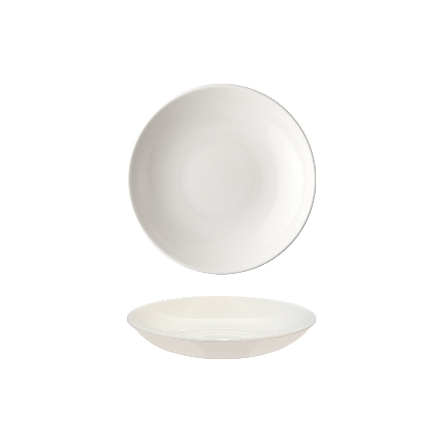 Gourmet dia.9" h:2" 34 oz. Round Warm White Vitrified Bowl