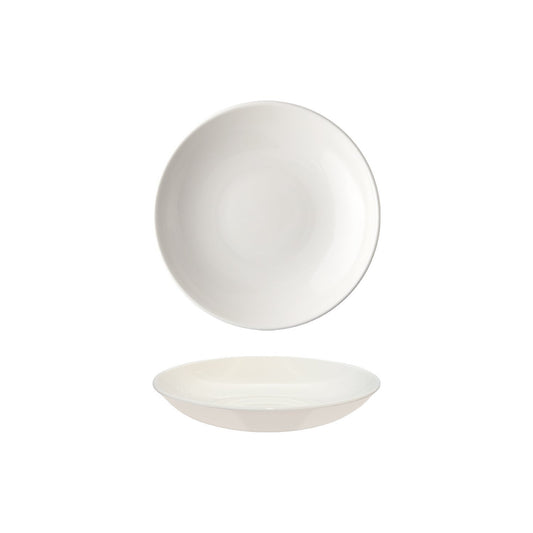 Gourmet dia.9" h:2" 34 oz. Round Warm White Vitrified Bowl