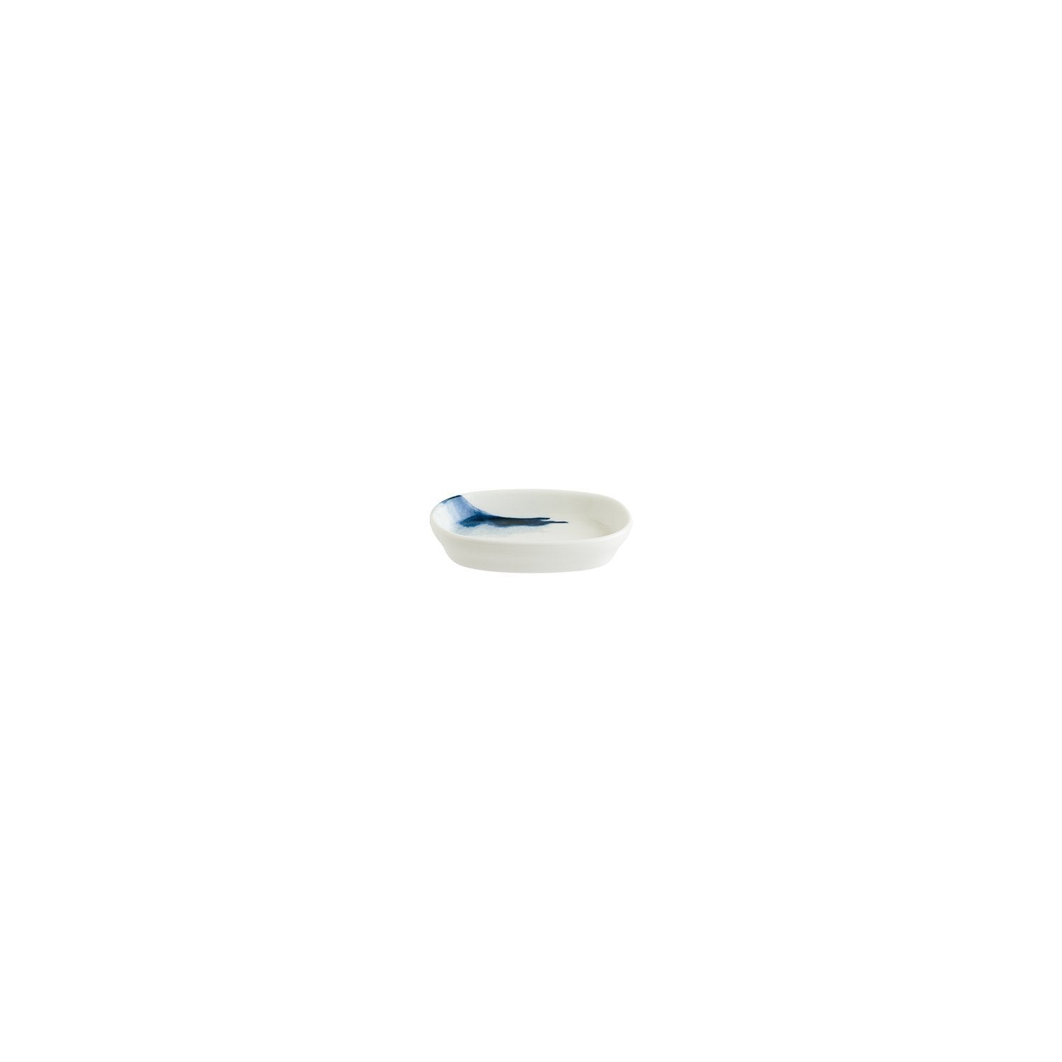 Blue Wave 4" x 2.5" x h:0.75" Oval Decorated Vitrified Platter