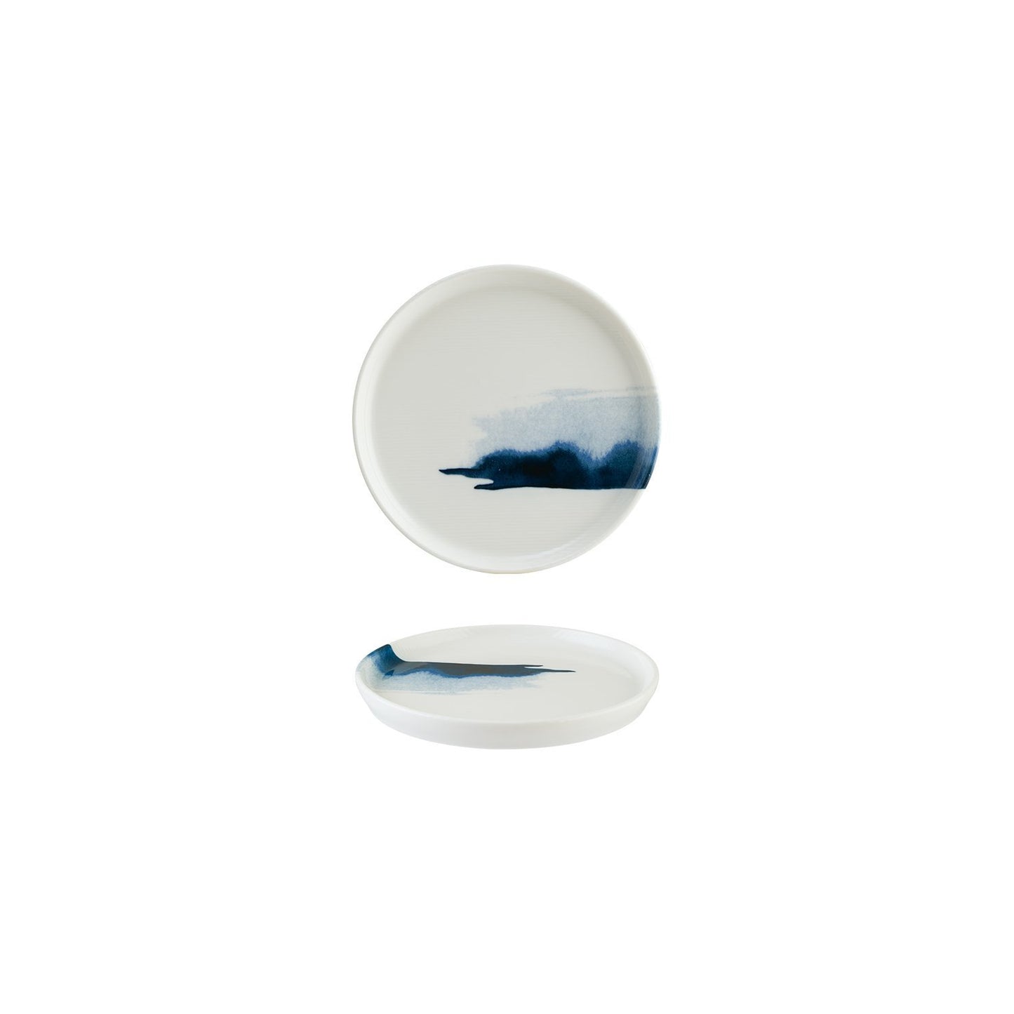 Turgla Vitrified Blue Wave dia.6.25" Round Decorated Vitrified Plate - Case Pack: 12