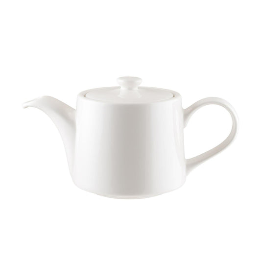 Turgla Vitrified Banquet dia.7" h:3.5" 13 oz. Round Warm White Vitrified Coffee/Tea Pot - Case Pack: 6