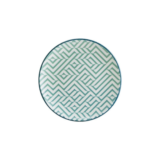 Chevron dia.10" Round Decorated Vitrified Plate