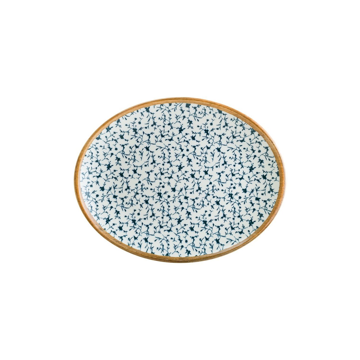 Turgla Vitrified Calif 12.25" x 9.5" x h:1" Oval Decorated Vitrified Platter - Case Pack: 6