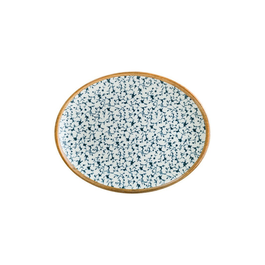 Turgla Vitrified Calif 12.25" x 9.5" x h:1" Oval Decorated Vitrified Platter - Case Pack: 6