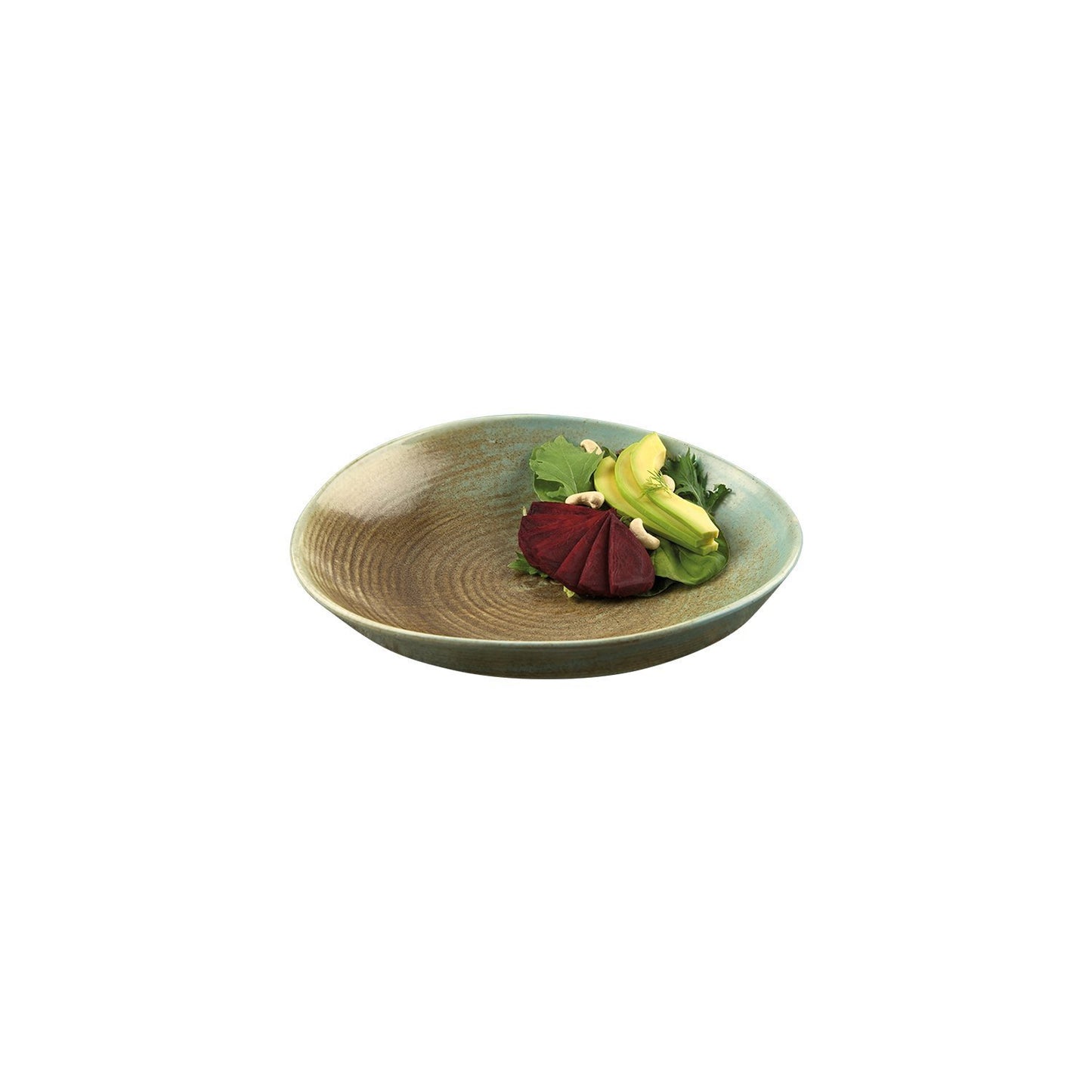 Turgla Vitrified Coral dia.9.75" h:2.25" 36 oz. Round Decorated Vitrified Deep Plate - Case Pack: 6