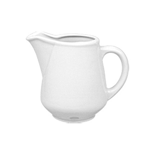 Porcelain Delta dia.3.5" h:2.75" 3 oz. Round White Porcelain Creamer - Case Pack:6