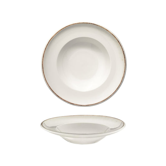 Turgla Vitrified Retro dia.10.75" h:2.25" 16 oz. Round Decorated Vitrified Bowl - Case Pack: 6