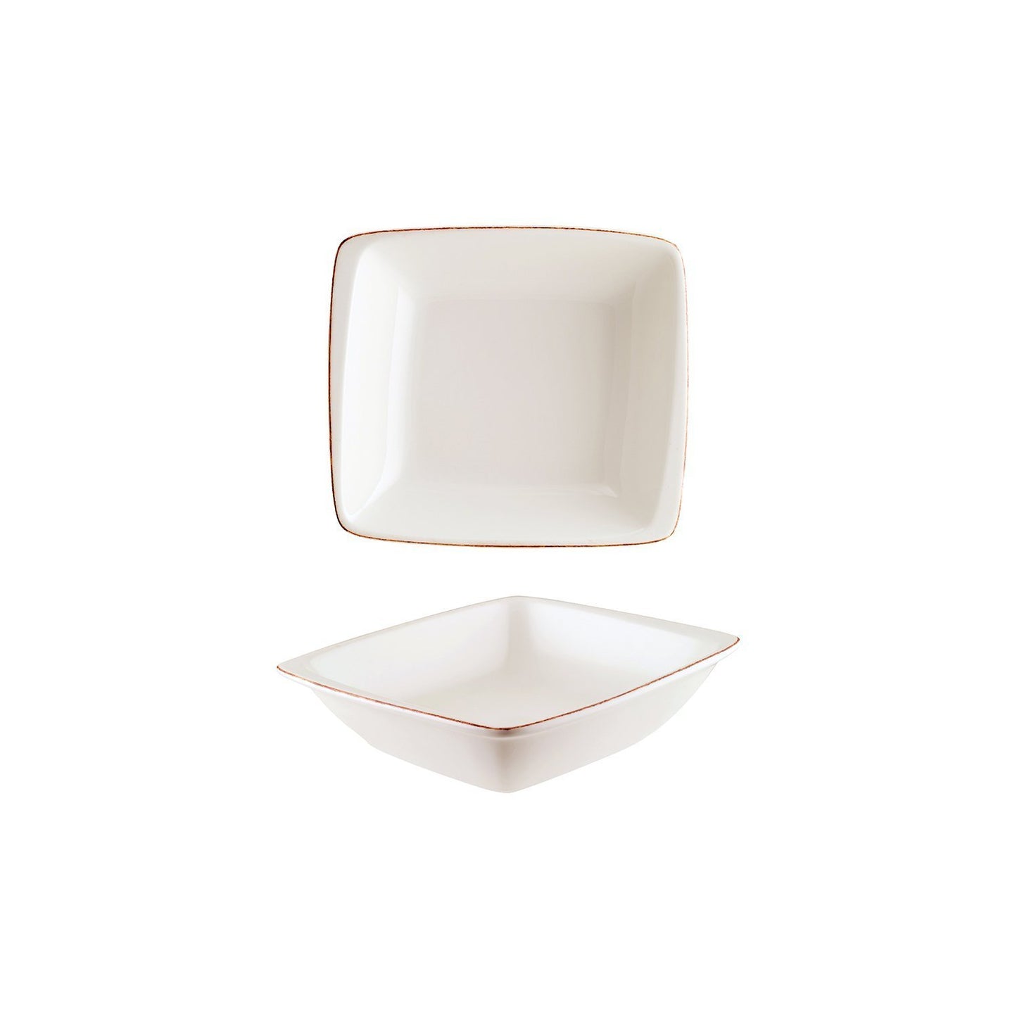Turgla Vitrified Retro 7.5" x 6.5" x h:2" 20 oz. Square Decorated Vitrified Bowl - Case Pack: 12