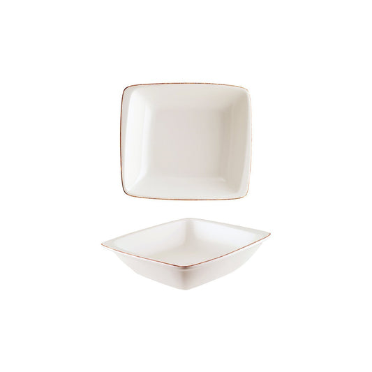 Turgla Vitrified Retro 7.5" x 6.5" x h:2" 20 oz. Square Decorated Vitrified Bowl - Case Pack: 12