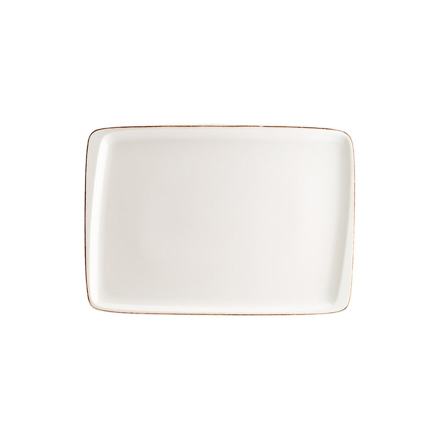 Retro 9" x 6" Rectangular Decorated Vitrified Plate