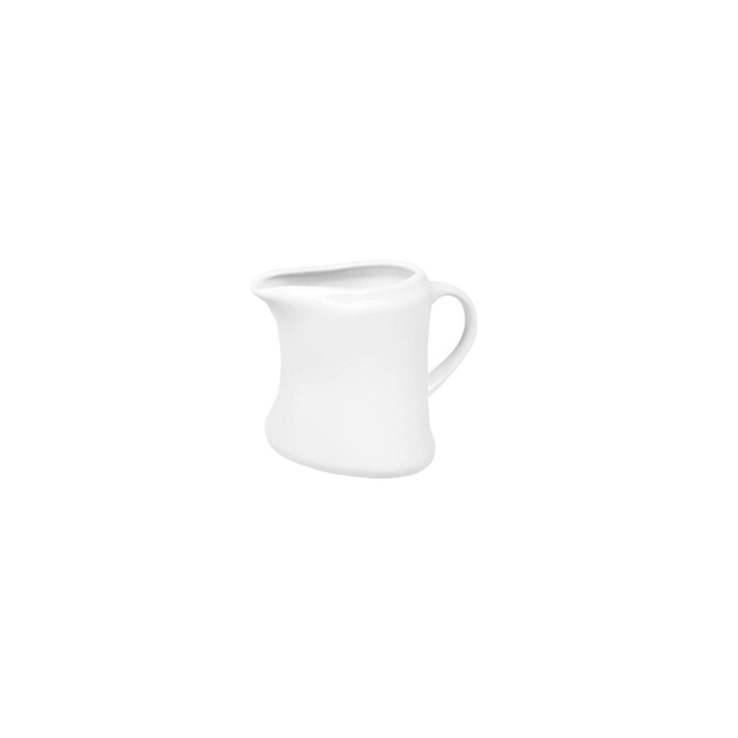 Porcelain Elips 4.5" x 3" x h:3.5" 5 oz. Oval White Porcelain Creamer - Case Pack:6