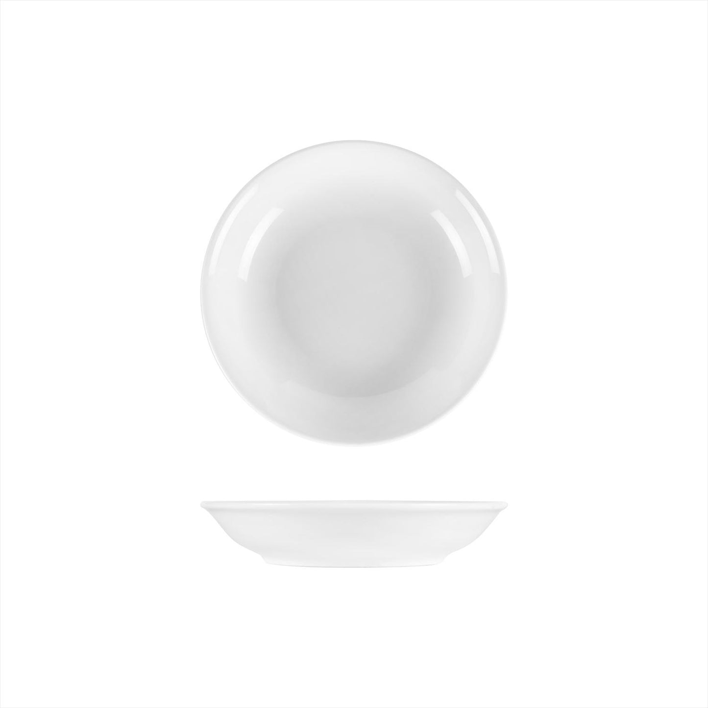 Porcelain Delta-Coupe dia.8" h:1.5" 18 oz. Round White Porcelain Deep Plate - Case Pack:12