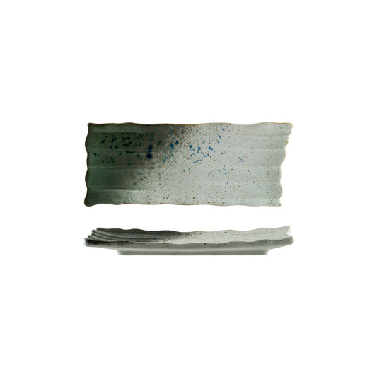 Turgla Vitrified Gaia 11.5" x 4.75" Rectangular Decorated Vitrified Plate - Case Pack: 4