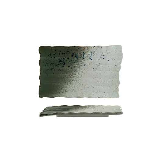Turgla Vitrified Gaia 11" x 7.25" Rectangular Decorated Vitrified Plate - Case Pack: 4