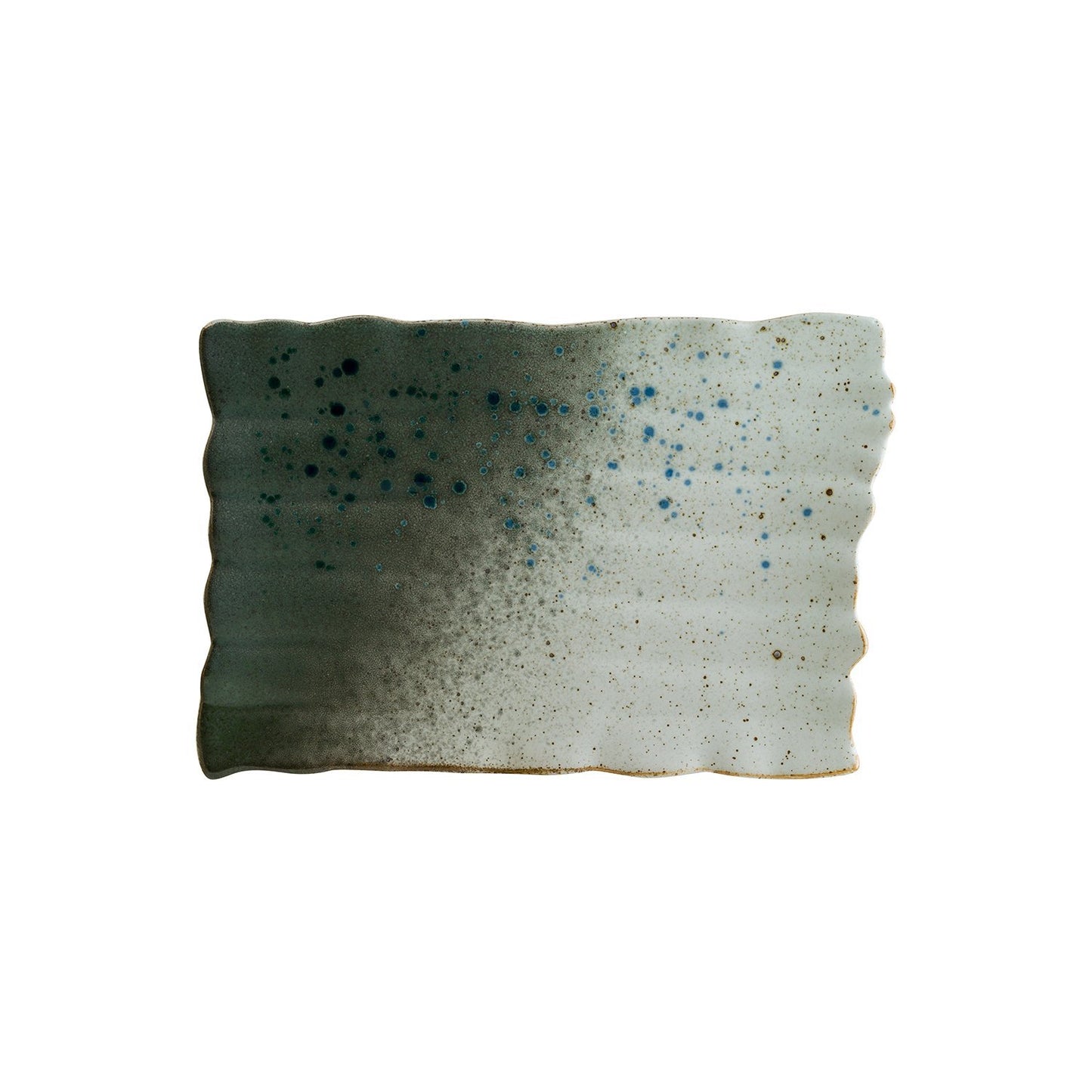Turgla Vitrified Gaia 13" x 8.75" Rectangular Decorated Vitrified Plate - Case Pack: 2