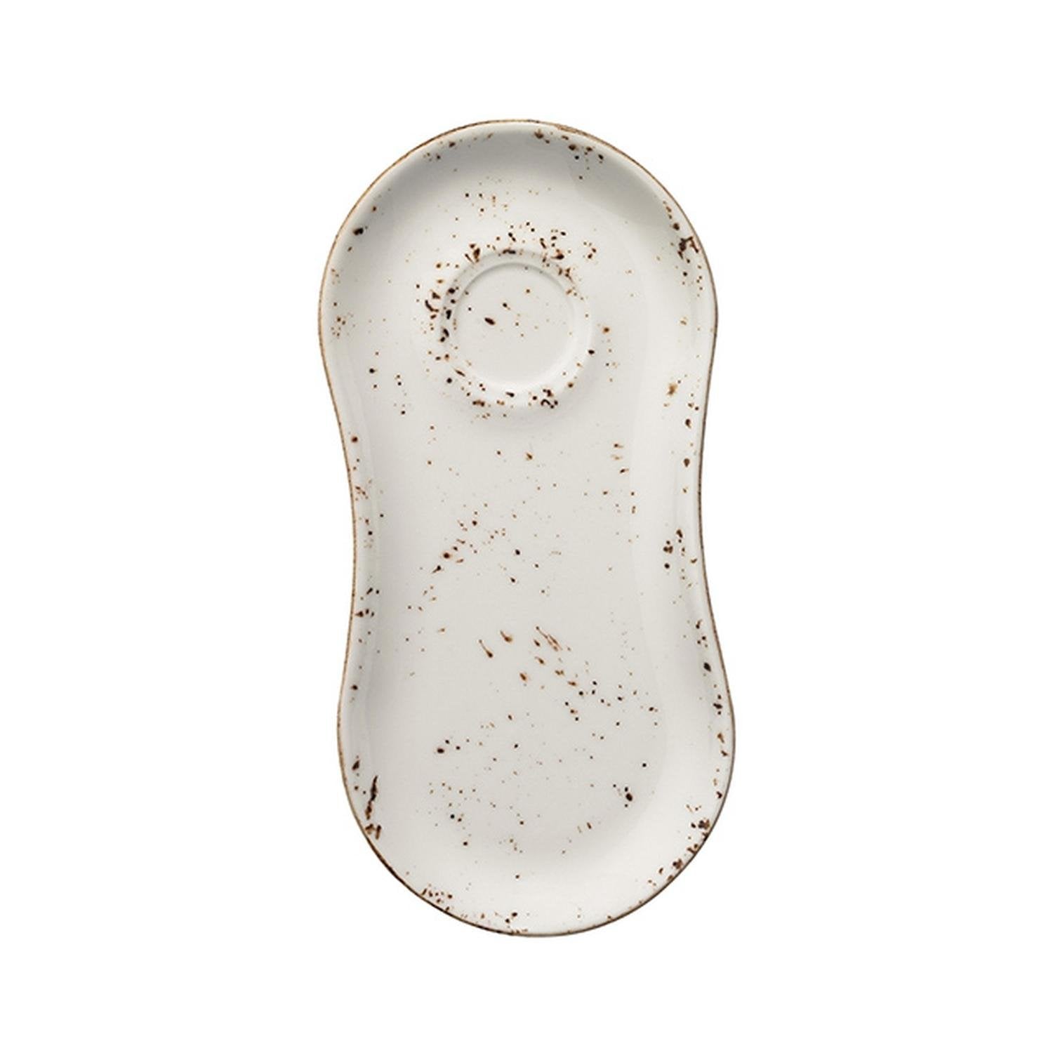 Grain 10" x 4.75" Oval Decorated Vitrified Saucer