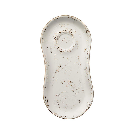 Grain 10" x 4.75" Oval Decorated Vitrified Saucer