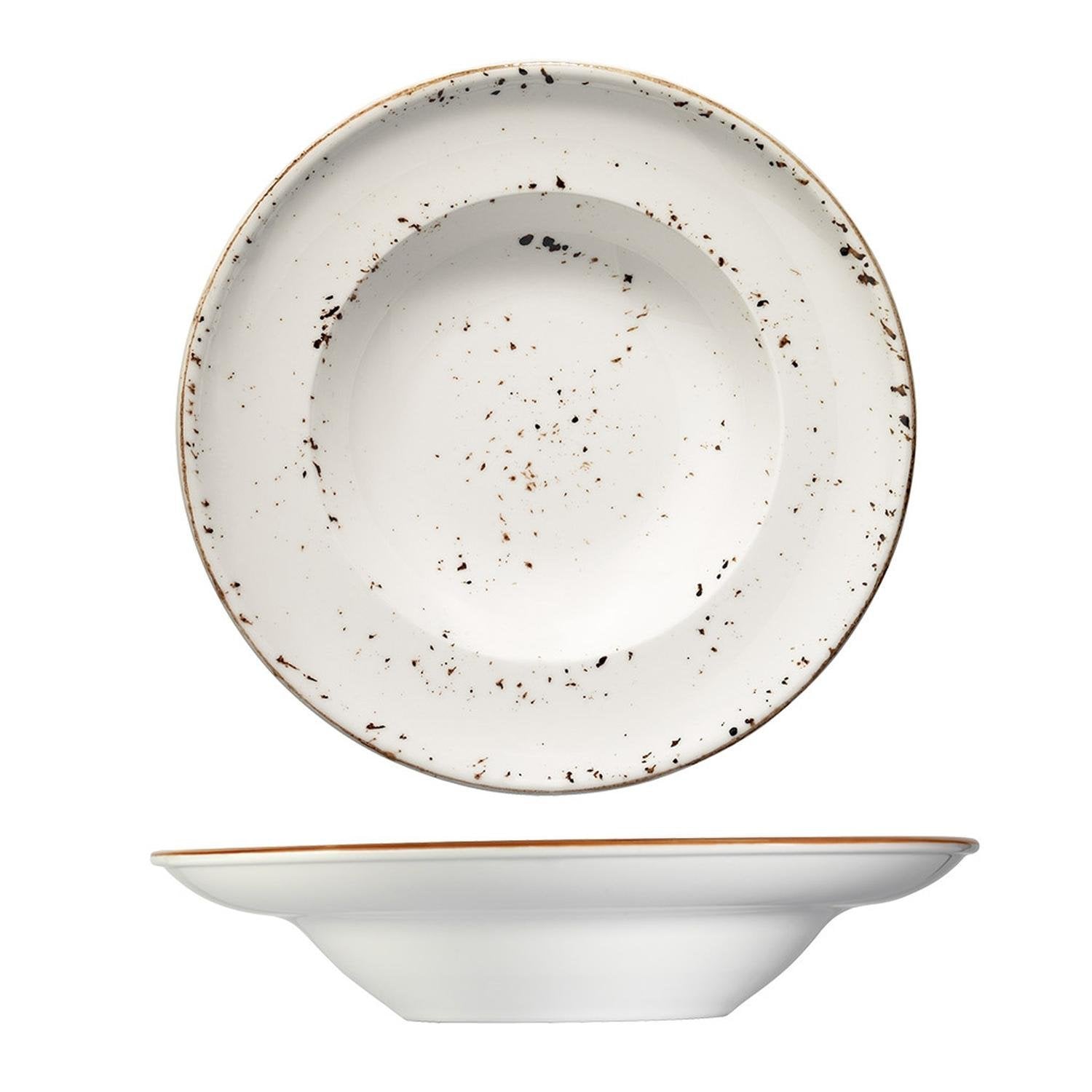 Grain dia.10.75" h:2.25" 16 oz. Round Decorated Vitrified Bowl