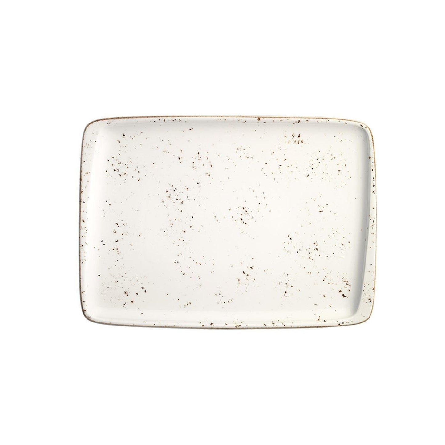 Turgla Vitrified Grain 9" x 6" Rectangular Decorated Vitrified Plate - Case Pack: 12