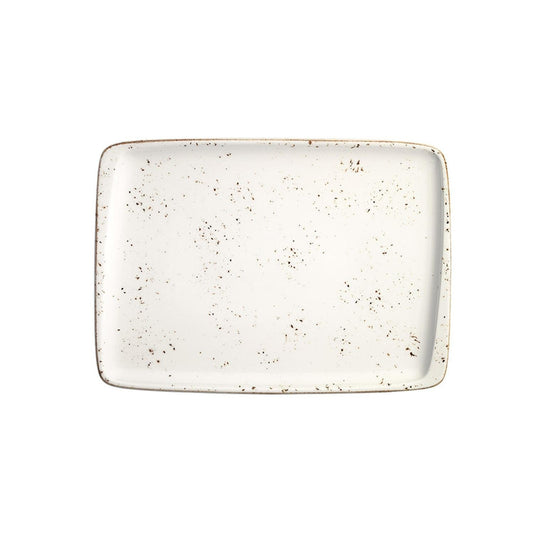 Turgla Vitrified Grain 9" x 6" Rectangular Decorated Vitrified Plate - Case Pack: 12