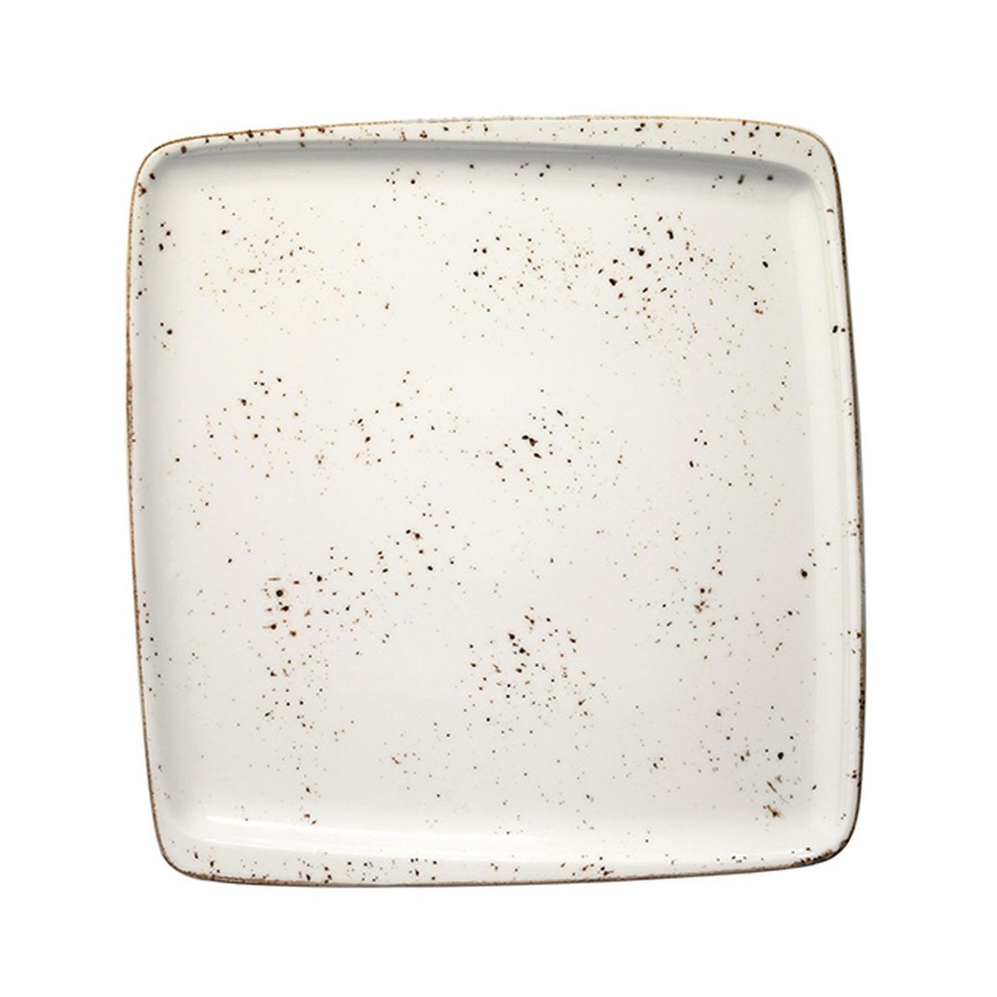 Turgla Vitrified Grain 8.5" x 8" Square Decorated Vitrified Plate - Case Pack: 12