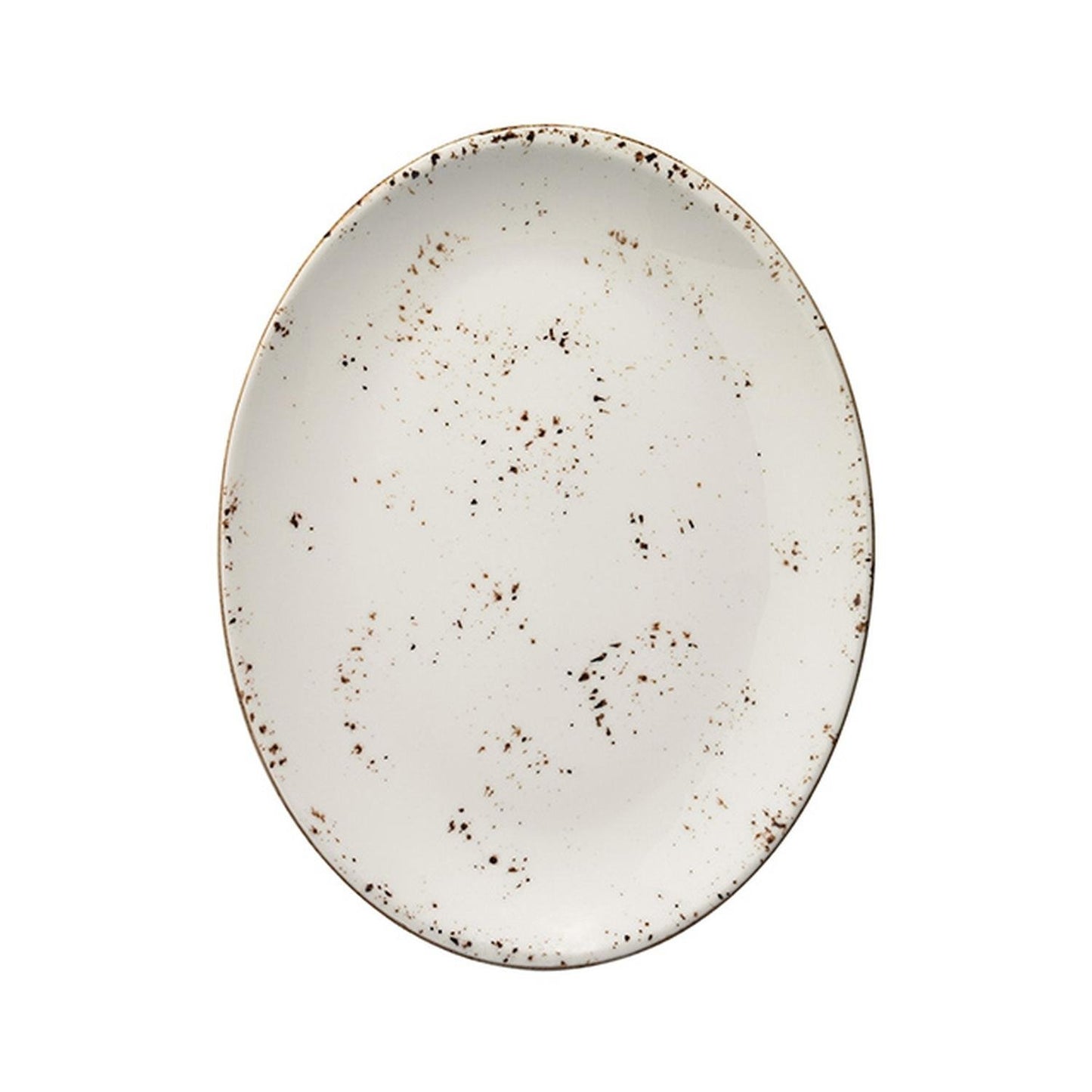 Turgla Vitrified Grain 12.25" x 9.5" x h:1" Oval Decorated Vitrified Platter - Case Pack: 6