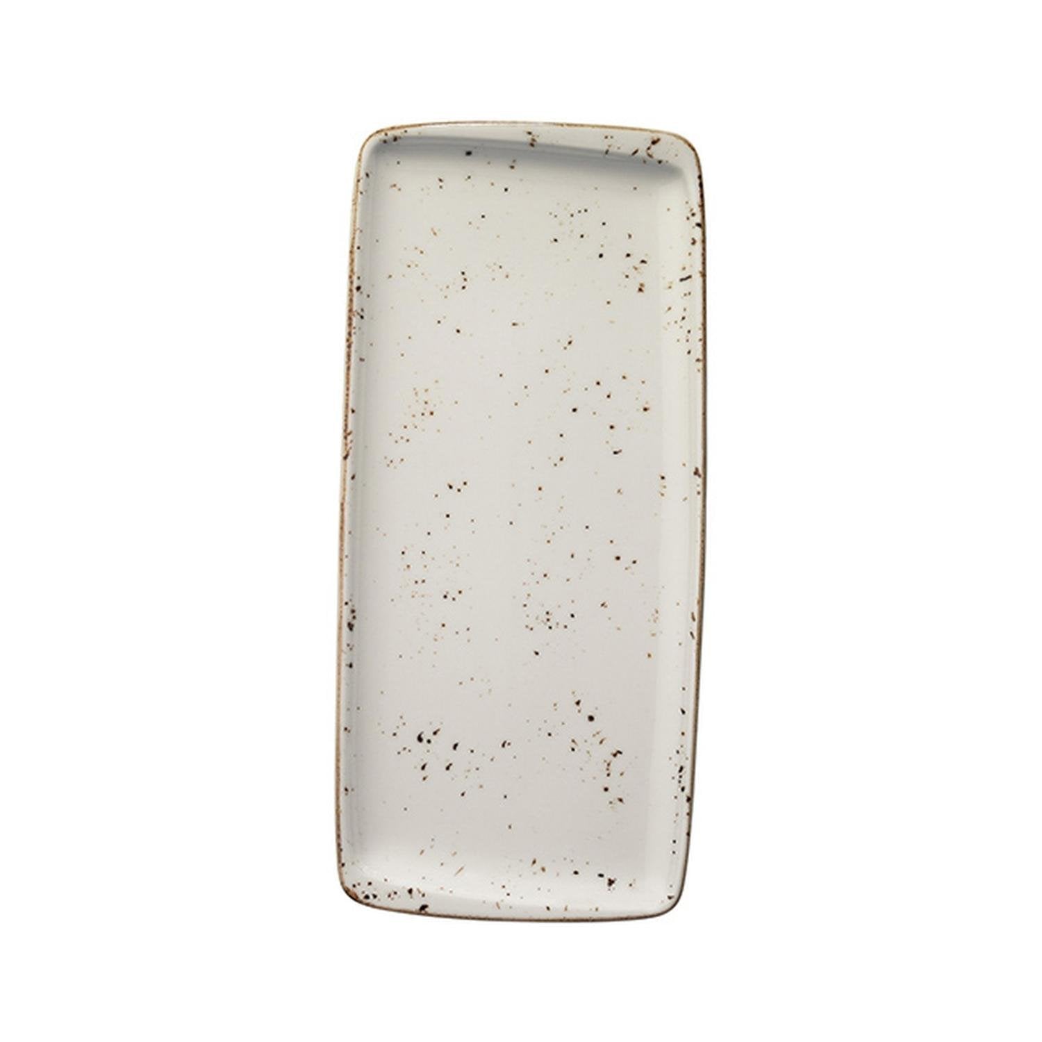 Grain 13.5" x 6" x h:0.75" Rectangular Decorated Vitrified Platter